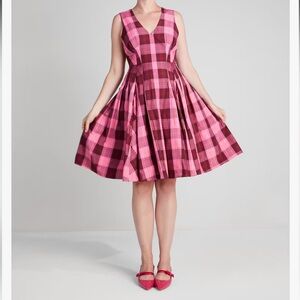 Kate Spade Greenhouse Plaid Taffata Dress
